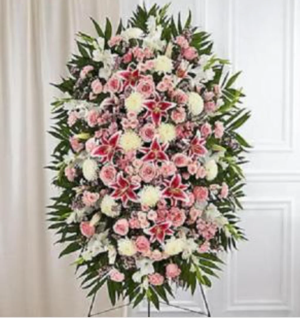 Pink and White Standing Spray
